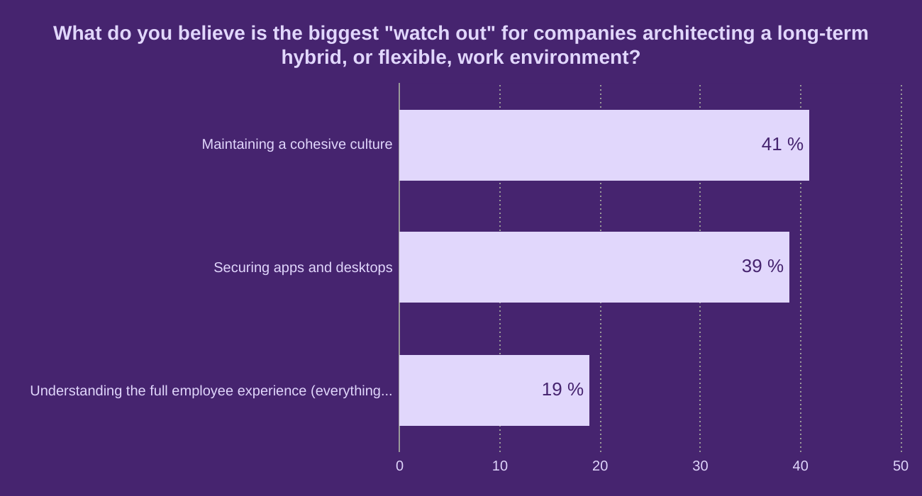 What do you believe is the biggest "watch out" for companies architecting a long-term hybrid, or flexible, work environment?